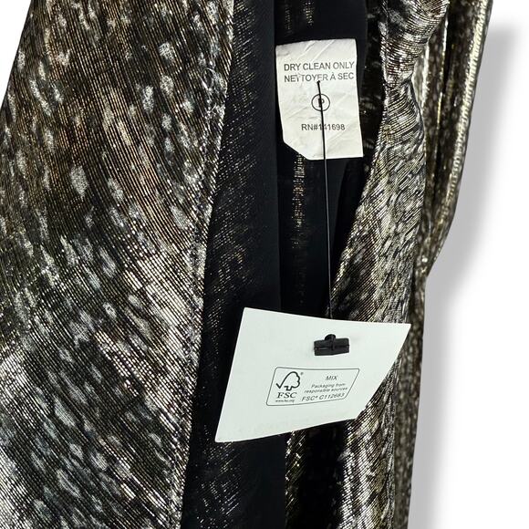 New w/Tags RAMY BROOK NEW YORK silk metallic snakeskin print evening dress gown - Picture 15 of 17